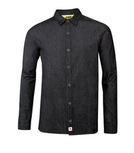 Load image into Gallery viewer, The Craftsman Overshirt in Midnight Blue and Black Denim
